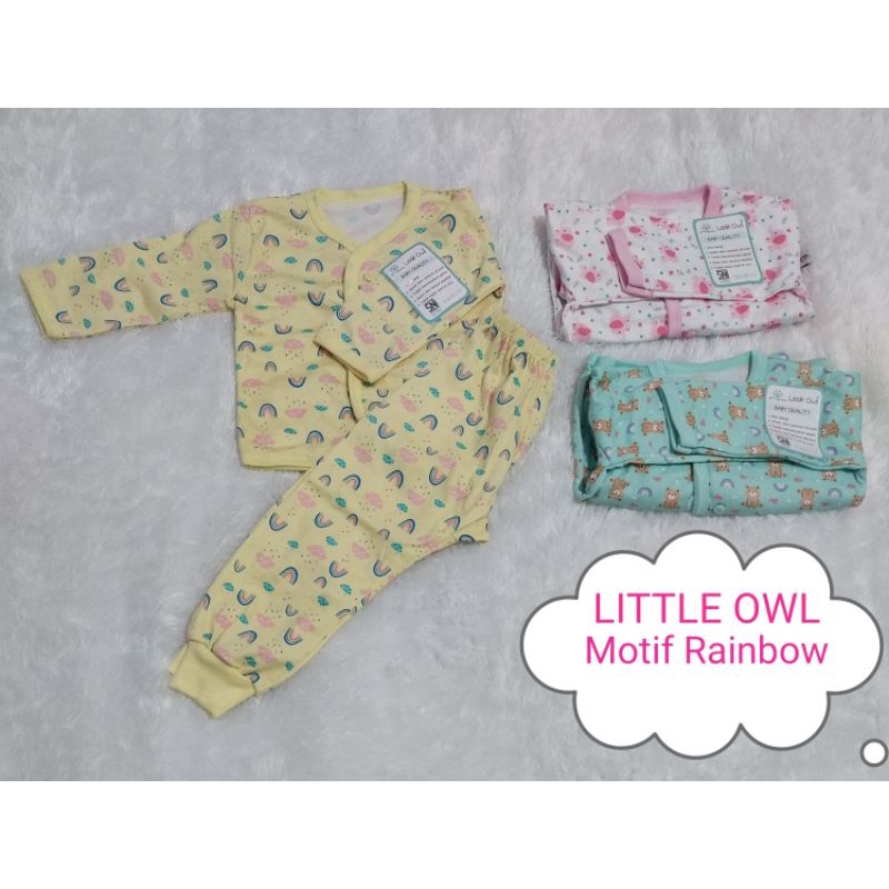 Little Owl Piyama / Setelan Baju Panjang Kancing Depan Seri Rainbow