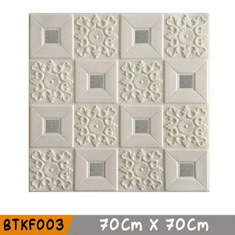 COD Wallpaper 3D Modern Batik Kubik Foam Stiker-Silver