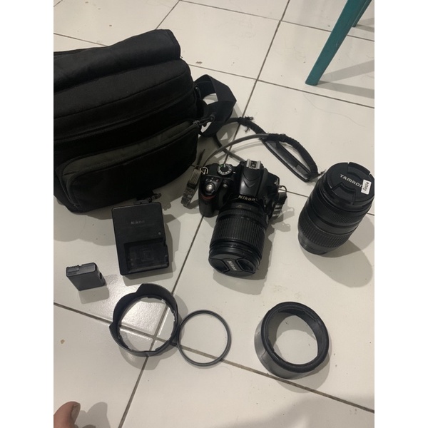 nikon d3200 kit + lensa tele tamron