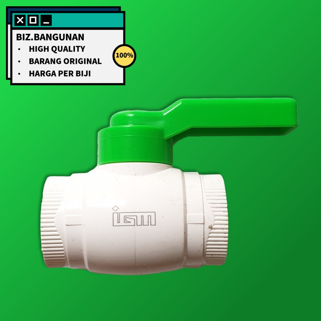 BALL VALVE UPVC IGM 1/2&quot; INCH - BALLVALVE STOP KRAN U PVC