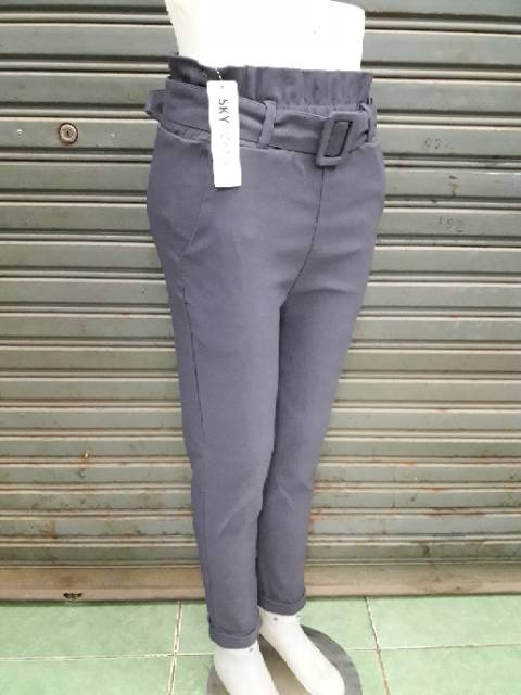 SKY MODE Baggy Pants (setelan gesper) / Celana Wanita Baggypants