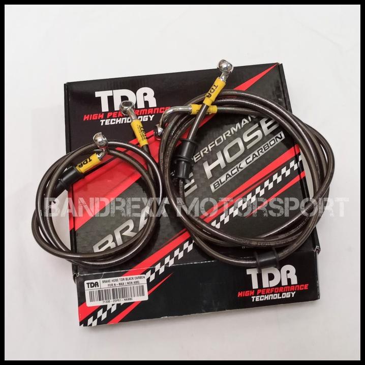 Selang Rem Tdr Black Carbon For Yamaha Nmax -Nmax 2020 Non Abs.