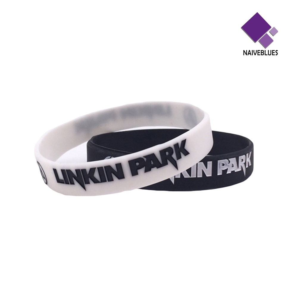 Naiveblue &gt; Gelang Silikon Motif Linkin Park Rock Untuk Pria / Wanita