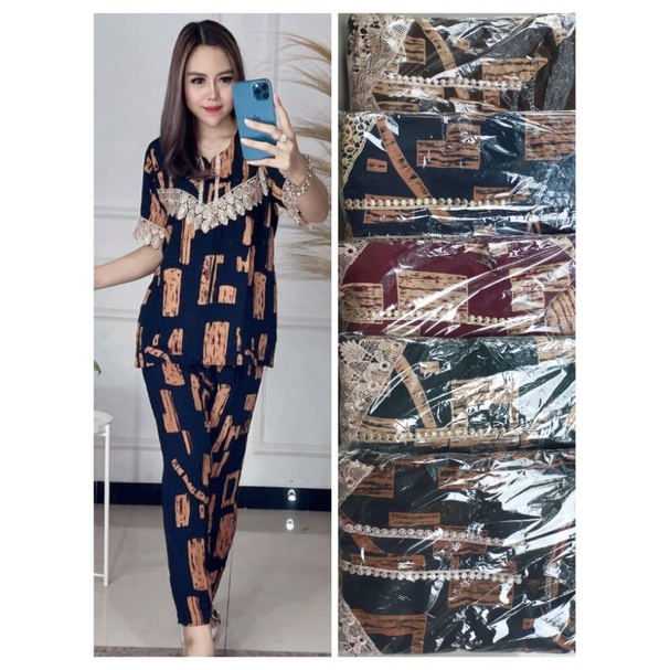 [BISACOD] SETELAN RENDA MOTIF BALOK ll  CP RENDA LAELA