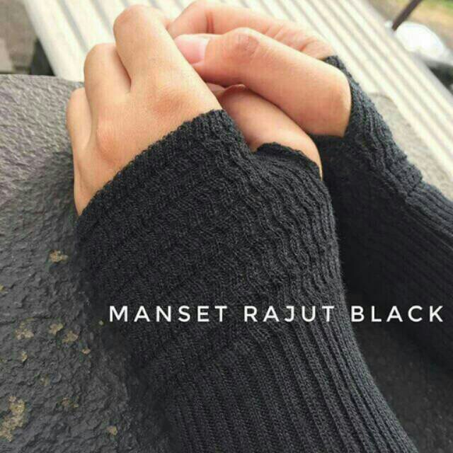 Handsock rajut jempol / manset rajut