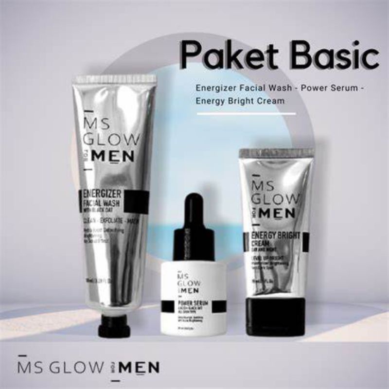 SKINCARE PRIA MS GLOW FOR MEN, PAKET MS GLOW BASIC 3IN PRIA ORIGINAL