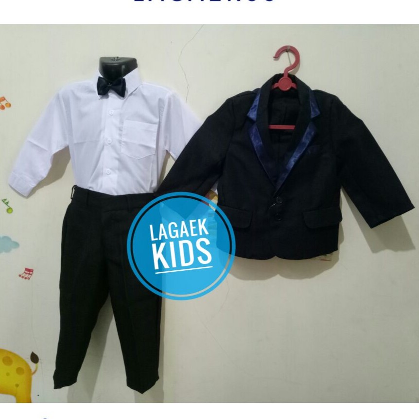 Set Jas Pesta Anak Laki Usia 1 2 3 9 10 Tahun Hitam Garis Navy 4in1 Jas Pesta Anak Laki Hitam Resmi