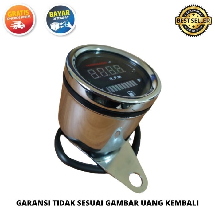 12V Motorcycle 2 in 1 Tachometer RPM Shift Meter Fuel Gauge Meter