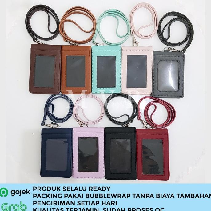

ONSALE Lanyard Kulit Magnet ID Card Holder Name Tag Kulit berkualitas