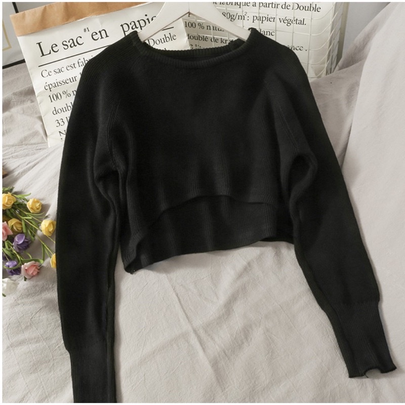 Sweater sasha Crop rajut