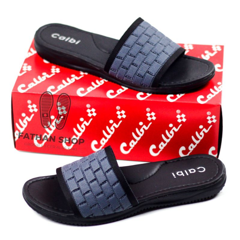 Calbi Sandal Slop Teplek Flat Rajut Wanita Terbaru Premium Size 37 38 39 40