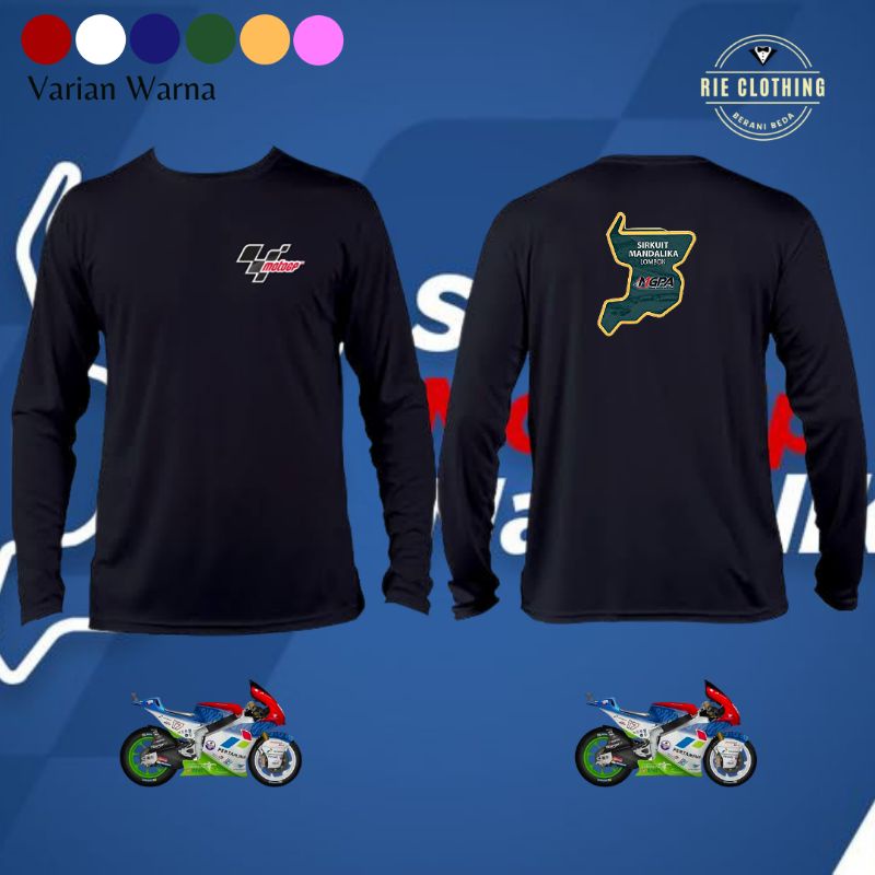 Baju Kaos Lengan Panjang Sirkuit Mandalika | Kaos Lengan Panjang Sirkuit Moto Gp Mandalika | Kaos Le