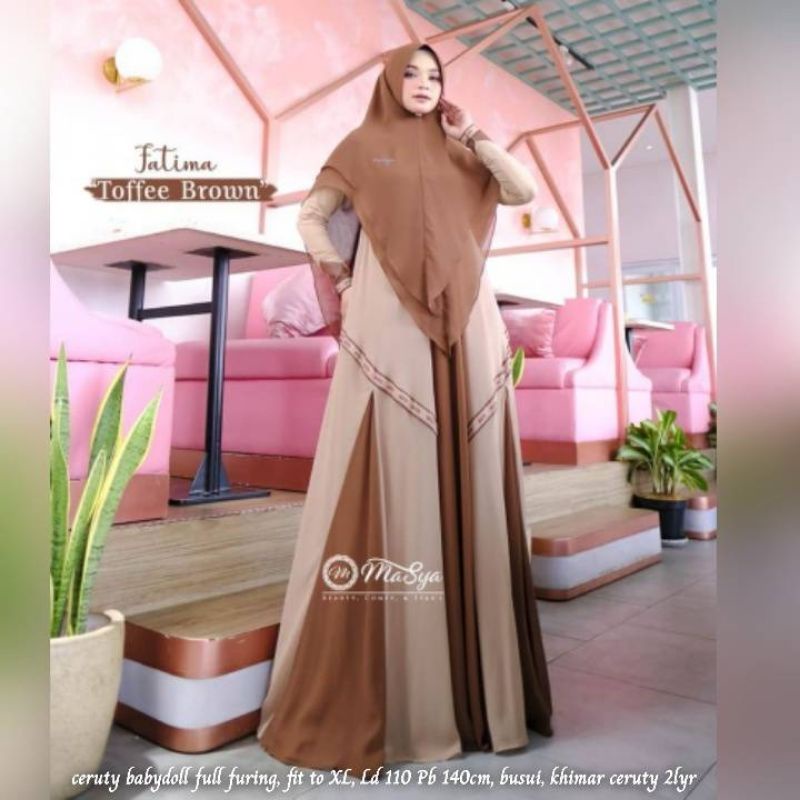 ✔COD FATIMA SYARI❤ GAMIS 2 WARNA LEBARAN 2022 SET SYARI KEKINIAN