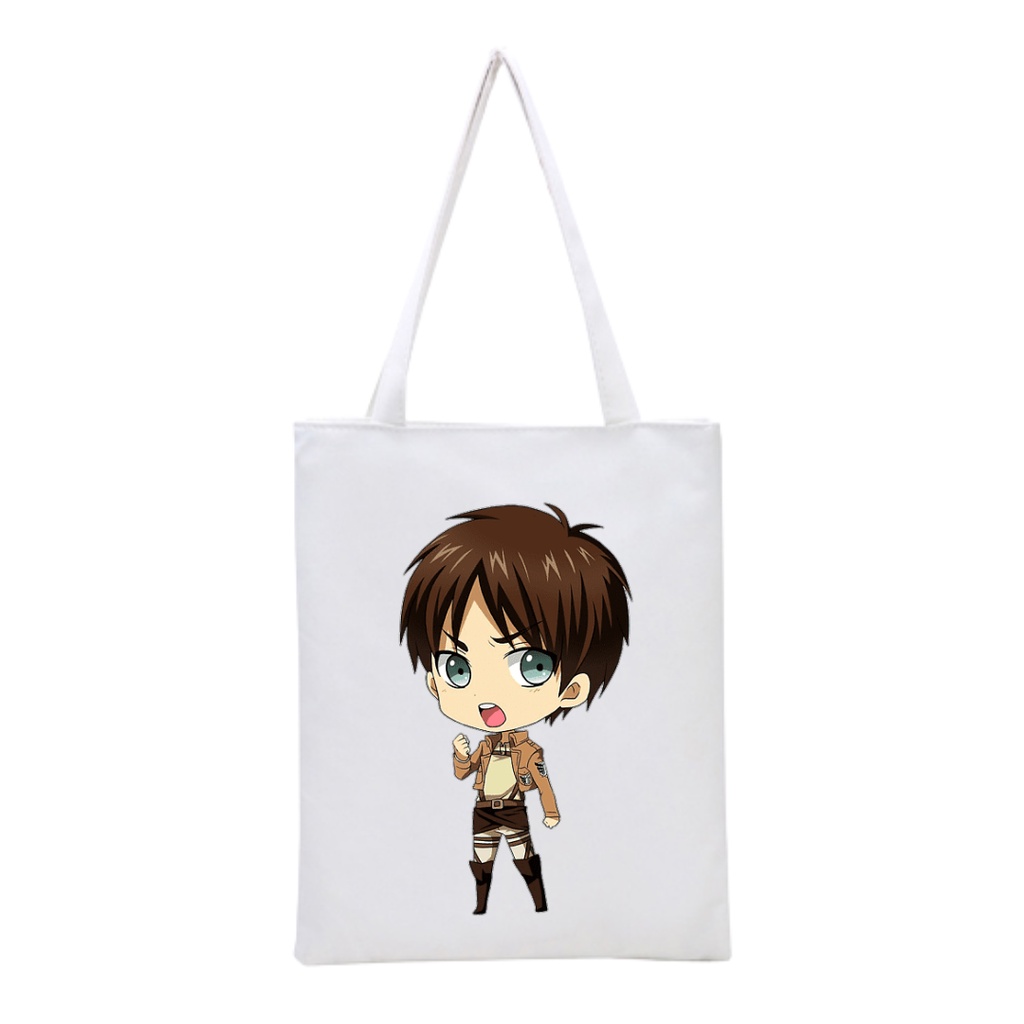 BISA CUSTOM Totebag Resleting Printing Attack on Titan Anime Manga Jepang merchandise tas tote sekolah kampus kuliah