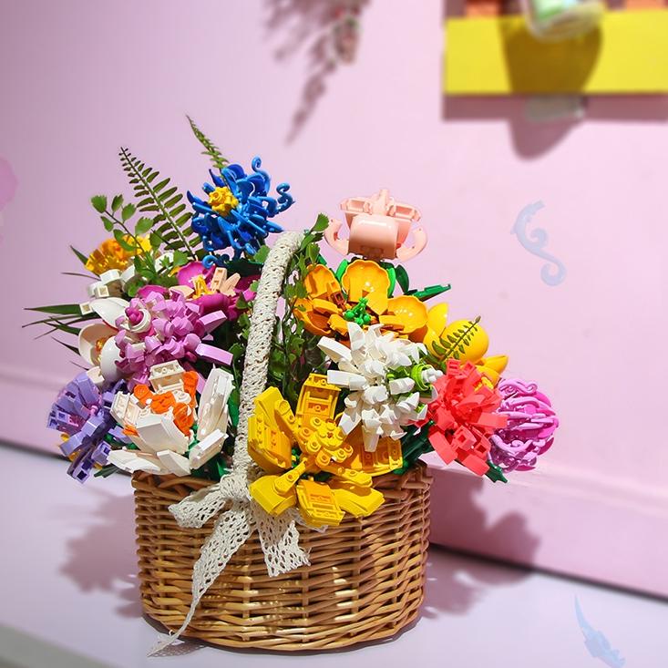 Stock Limited KKV-SEMBO bunga blok bangunan building blocks flowers/bouquet gift