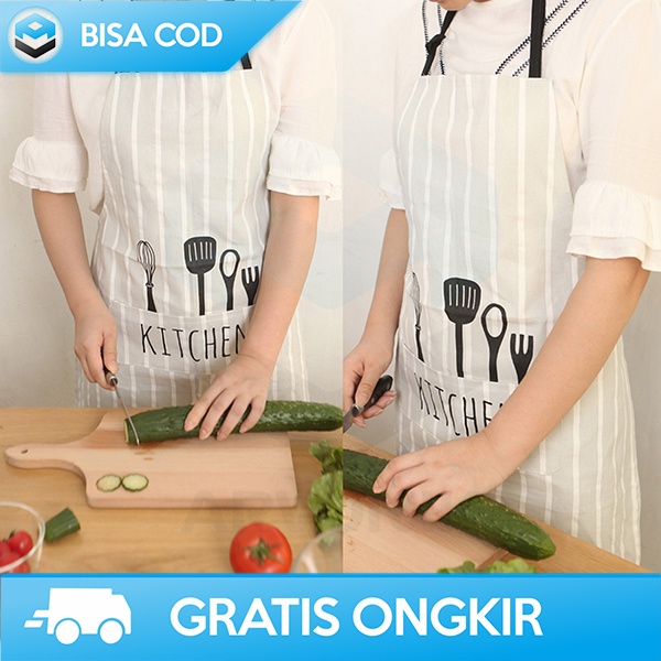 CELEMEK BARISTA APRON DAPUR KANTUNG STRAP PINGGANG NILON PROFFESIONAL