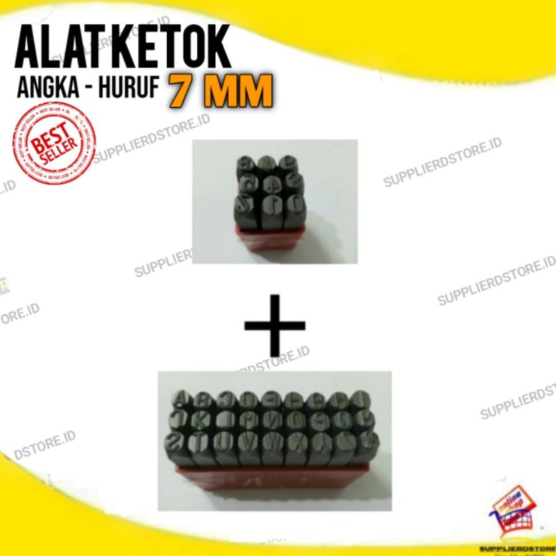 1 Set Alat Ketok Huruf + Angka 7 MM