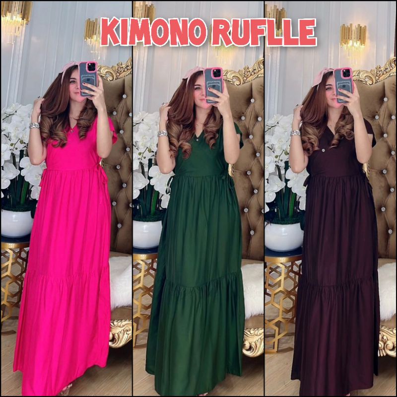 [ PROMO SALE ] Daster Kimono Ruffle, RGB 100% Original
