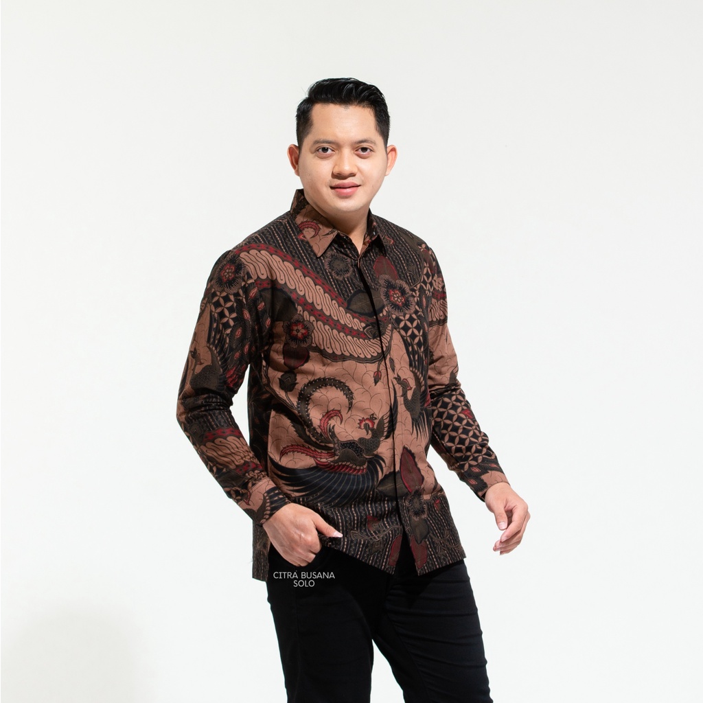 JOGLO COKLAT Kemeja Batik Pria Full Furing Bahan Katun Primisima