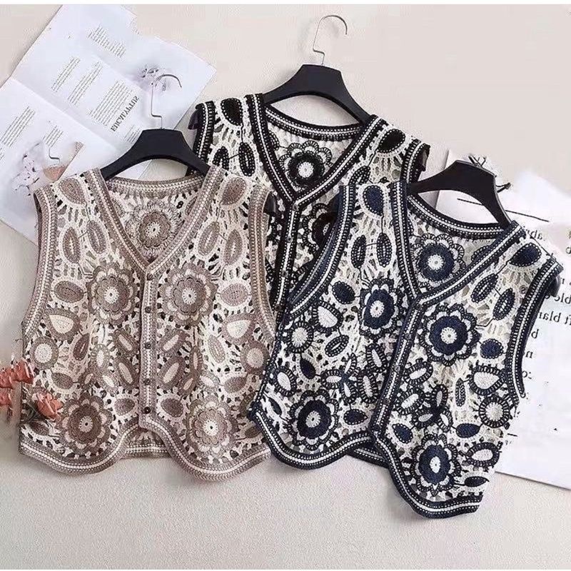 JENI VEST RAJUT IMPORT | CROCHET VEST | ROMPI RAJUT