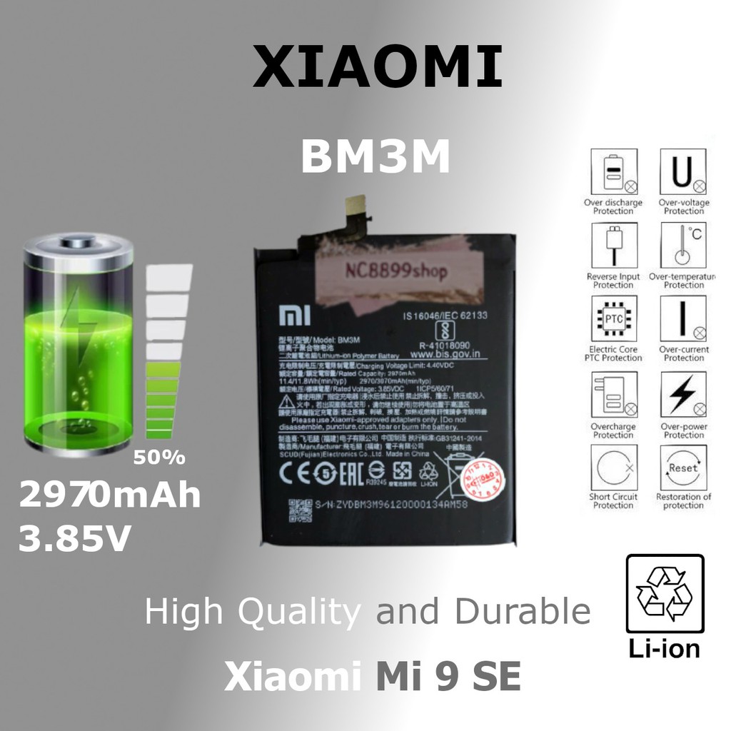 Baterai Batre Battery Original Xiaomi Redmi MI 9 SE MI9SE BM3M