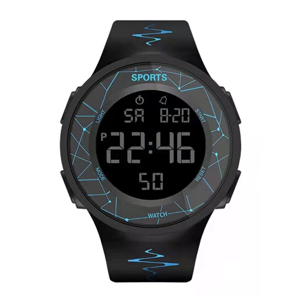 ☀ INDOLAND ☀ JT034 Jam Tangan Rubber Digital Sport Bulat Wanita Dan Pria Fashion Gaya Korea Import