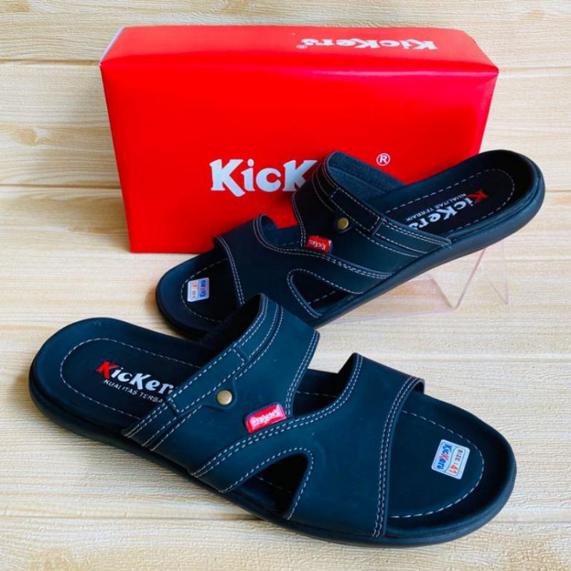 SANDAL KULIT PRIA SLOP KICKERS TERBARU TRENDI FASHION