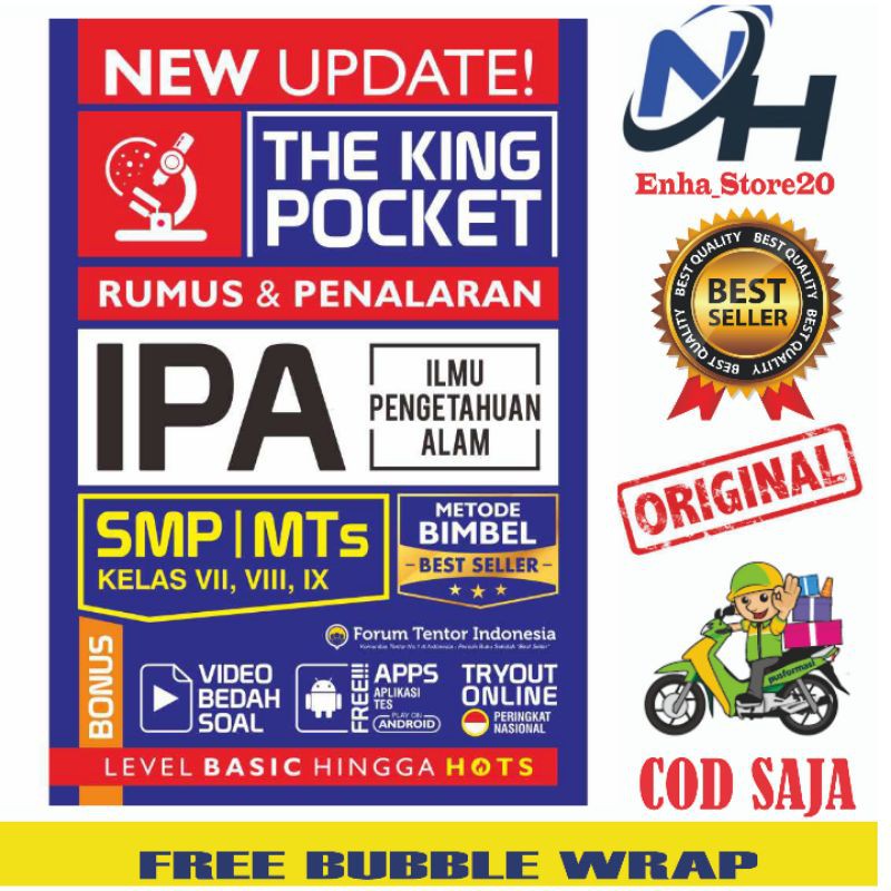 The King Pocket Rumus Dan Penalaran IPA SMP MTS Kelas Vii, Viii, I