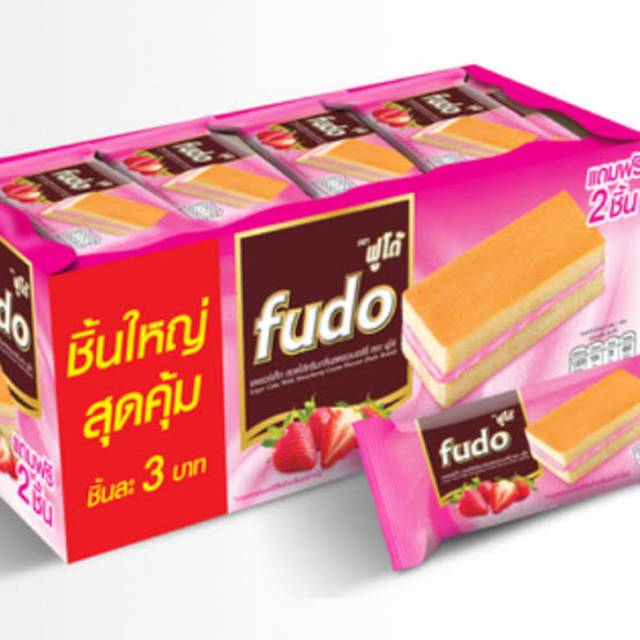 

Fudo layer cake rasa strawberry per box halal isi 26