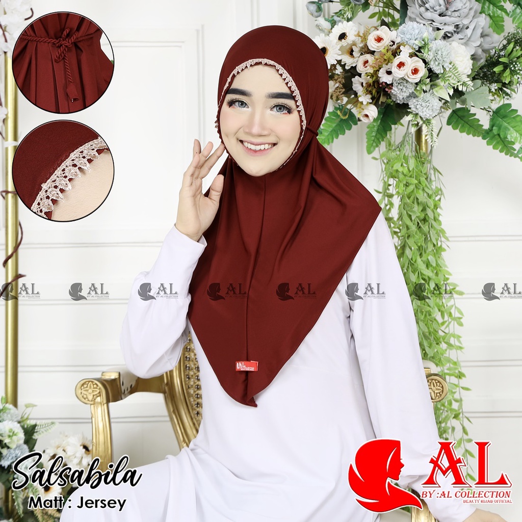 HIJAB INSTAN BERGO SALSA TALI KEPANG ROPEL/ jilbab instan bergo renda tali ulir kerudung instan bergo non pet terbaru