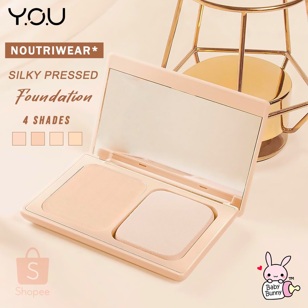 ❤ BELIA ❤ YOU Noutriwear+ Silky Pressed Foundation | Two Way Cake | Bedak Foundation | 24h Kontrol Minyak | Smooth Finish | Y.O.U BPOM