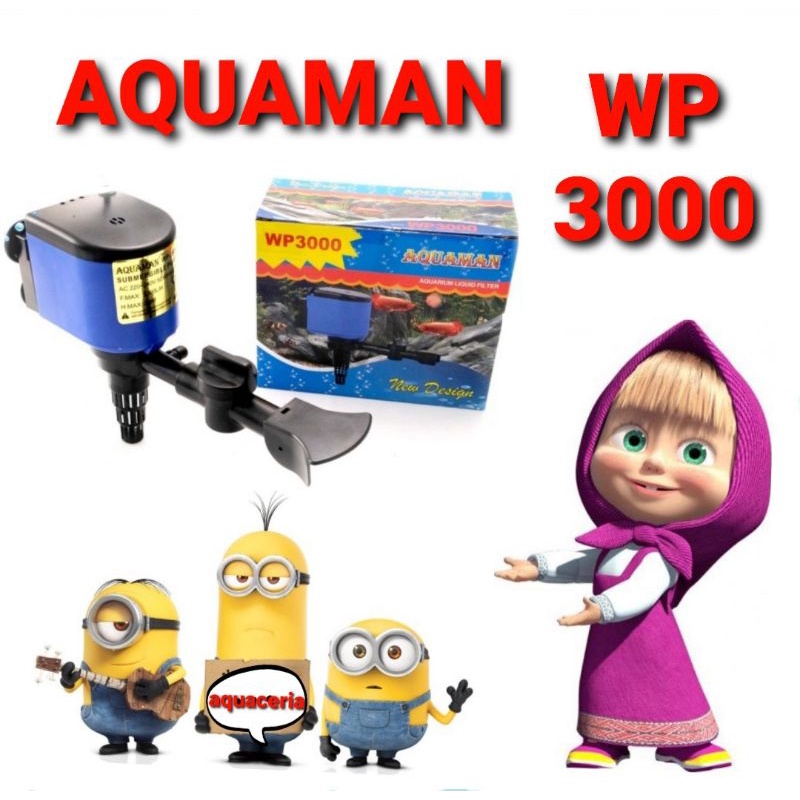 aquaman 3000 pompa aquarium celup air power head 3000 power