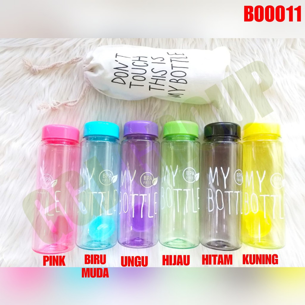 ( B011 ) MY BOTTLE TRANSPARAN / BOTOL MINUM / FREE SARUNG BOTOL / KWALITAS STANDART HARGA GROSIR