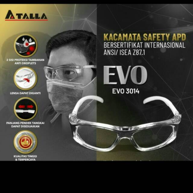 Kacamata Safety APD / Safety Glass APD / Kacamata Pelindung / EVO 3014