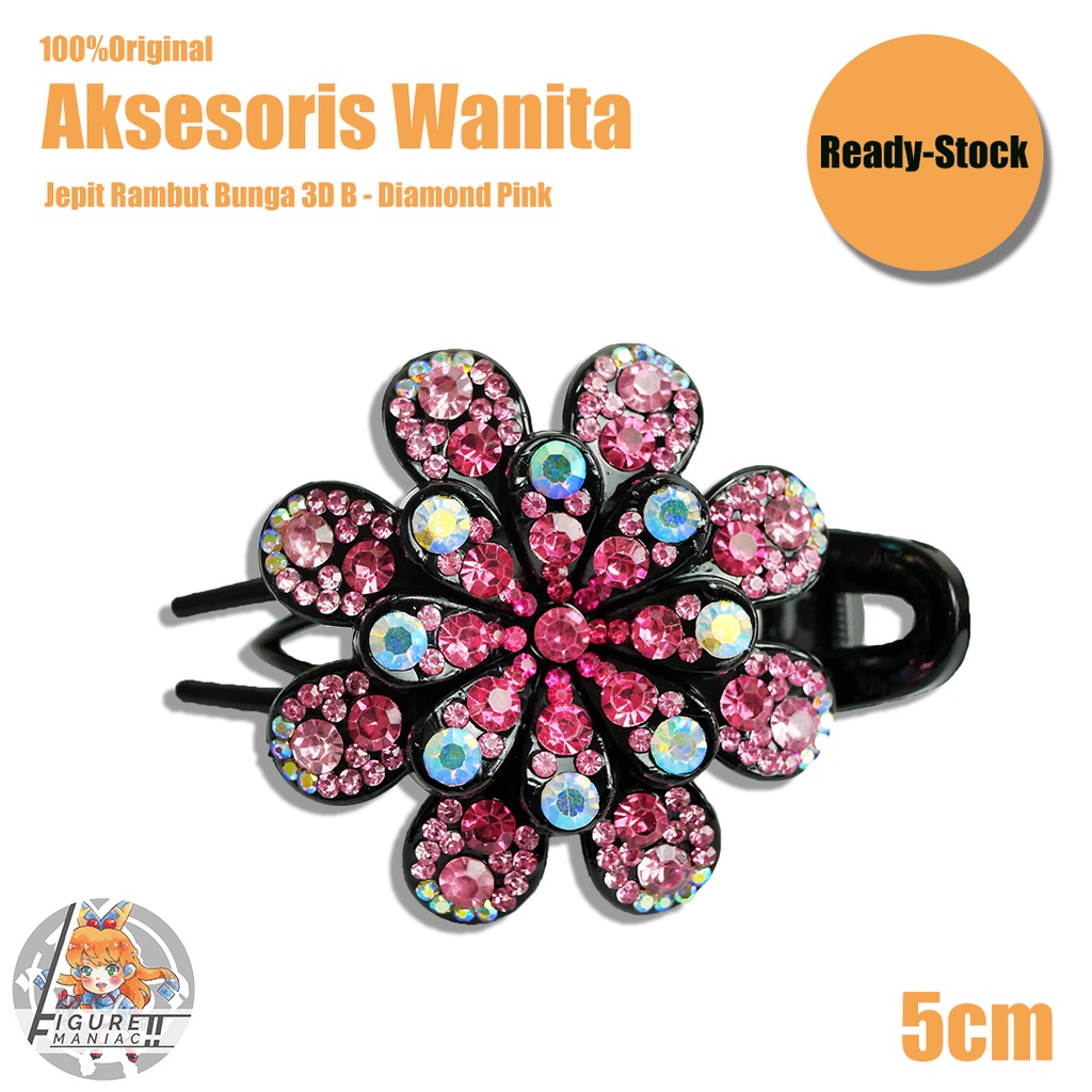 Aksesoris Wanita Jepit Rambut Bunga Motif Premium Model B Import