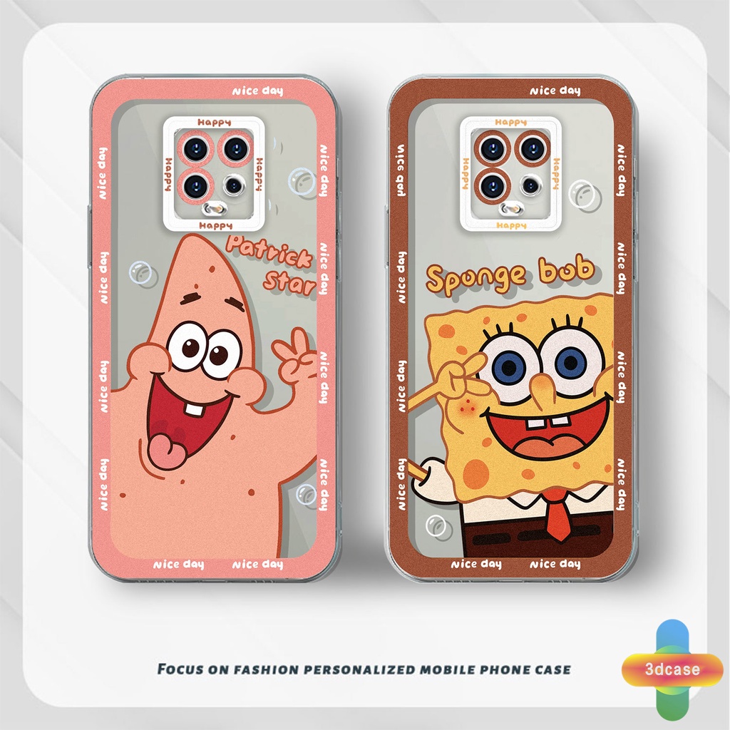 Casing Soft TPU Case Xiaomi Redmi Note 9 8 10 10S 9 10 PRO MAX 11 9S Xiaomi Redmi POCO C3 C31 X3 NFC X3 PRO Redmi 9C NFC 9A 9i 9T 9AT 9ACTIV 9 PRO Power 10X POCO M2 PRO 10 Prime Cartoon SpongeBob SquarePants Transparent Case