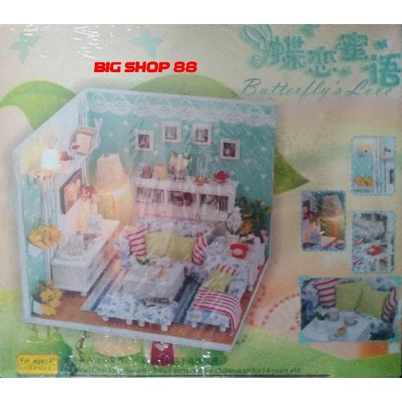 MINIATUR DIY MINIATURE DIY RUMAH MINIATUR DOLLHOUSE 3D RUMAH BONEKA BUTTERFLY LOVE
