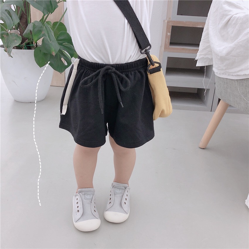 CELANA PENDEK ANAK PEREMPUAN LAKI LAKI SHORTPANTS ABU TALI ORIGINAL BABY TERRY FLECEE REALPICT