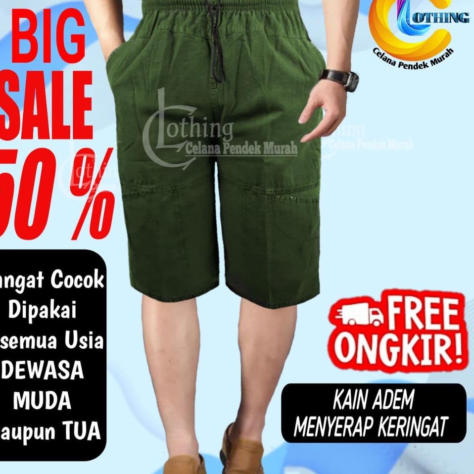 Terbagus.. Celana Pendek Cargo Short Pants Pria Dewasa Cowok Distro Harian Laki Laki Bawah Lutut 7/8