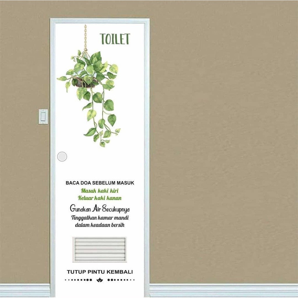 Stiker Pintu Kamar Tidur Dan Kamar Mandi Motive Toilet Doa Sebelum Masuk WC Bahan Vinyl Laminasi Dof