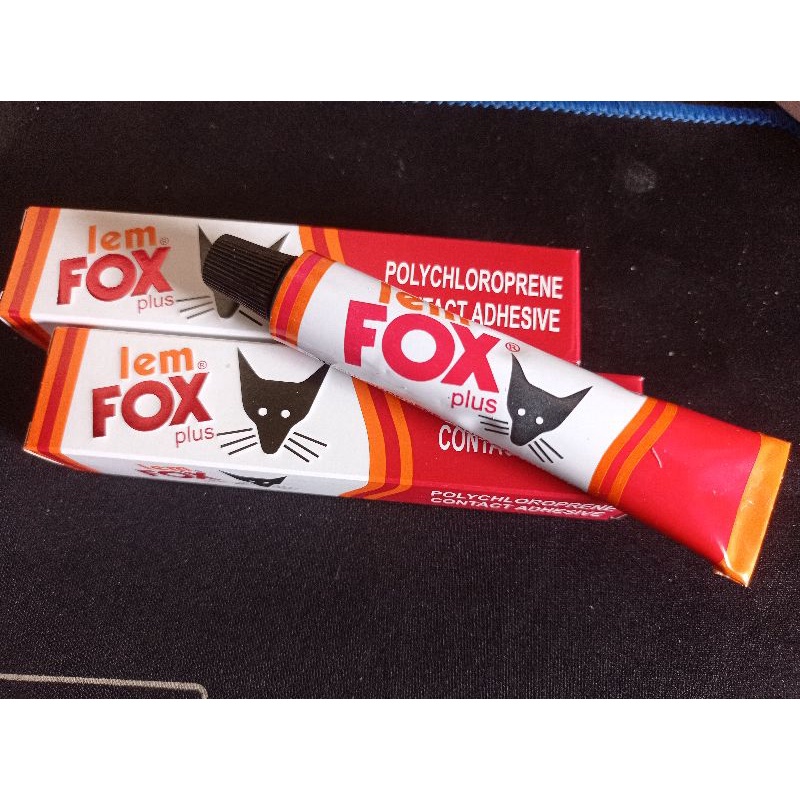 Lem Fox Plus Tube Box 20 gr Plastik Kulit Sintetis Karet HPL Porcelain Karpet Gasket Mesin Serbaguna Murah Grosir