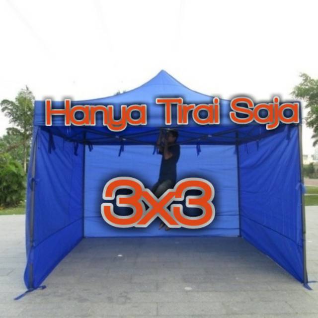 Tirai tenda lipat 3x3 dinding tenda cafe bazar matic
