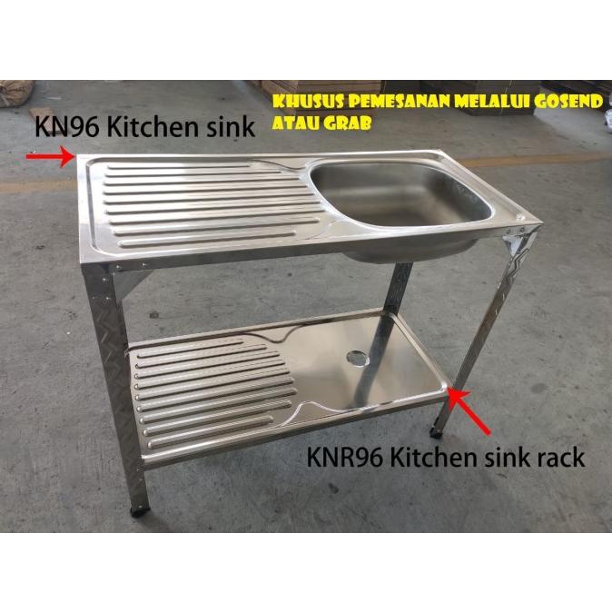 Bak Cuci Piring 1 Lubang+Kaki+Meja / Kitchen Sink Portable Stainless