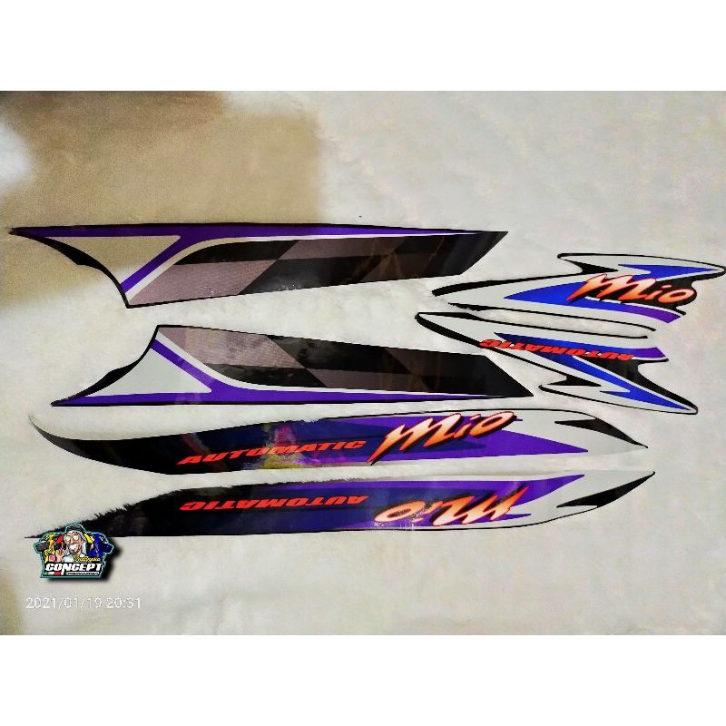 graphic striping Mio sporty 2004 bendera hitam