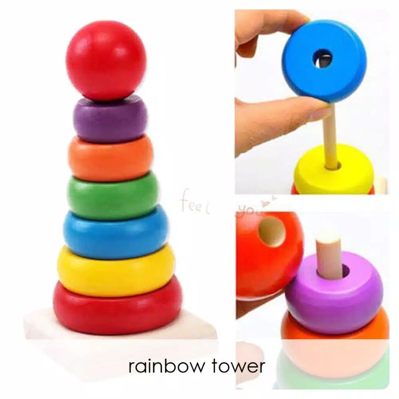 Rainbow Tower Menara Kayu Donut