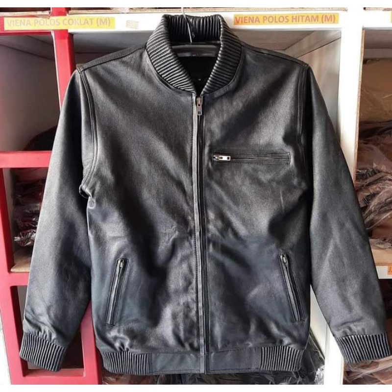 Jaket Kulit Domba Asli Jaket kulit Rib Elegan