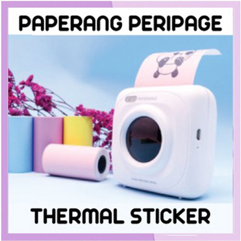 PAPERANG PERIPAGE STICKER KERTAS THERMAL Sticker Paper Roll 57*30mm(2.17*1.18in)