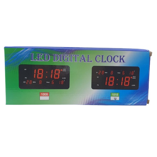 Jam Digital LED Kalender Temperature Alarm Dinding Meja Clock 1018