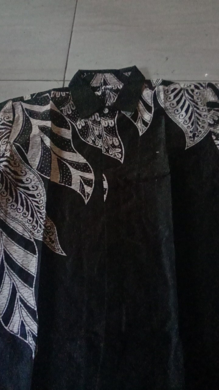 Hem Pria Batik  Monocrome Lengan Pendek Terbaru Size M.l.xl, Kemeja Batik, Baju Batik Pria Terbaru