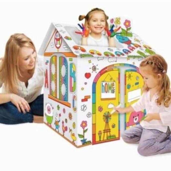 Gratis Ongkir - Mainan Tenda Anak Mewarnai Rumah Barbie Diy Bonus Mbakdriana